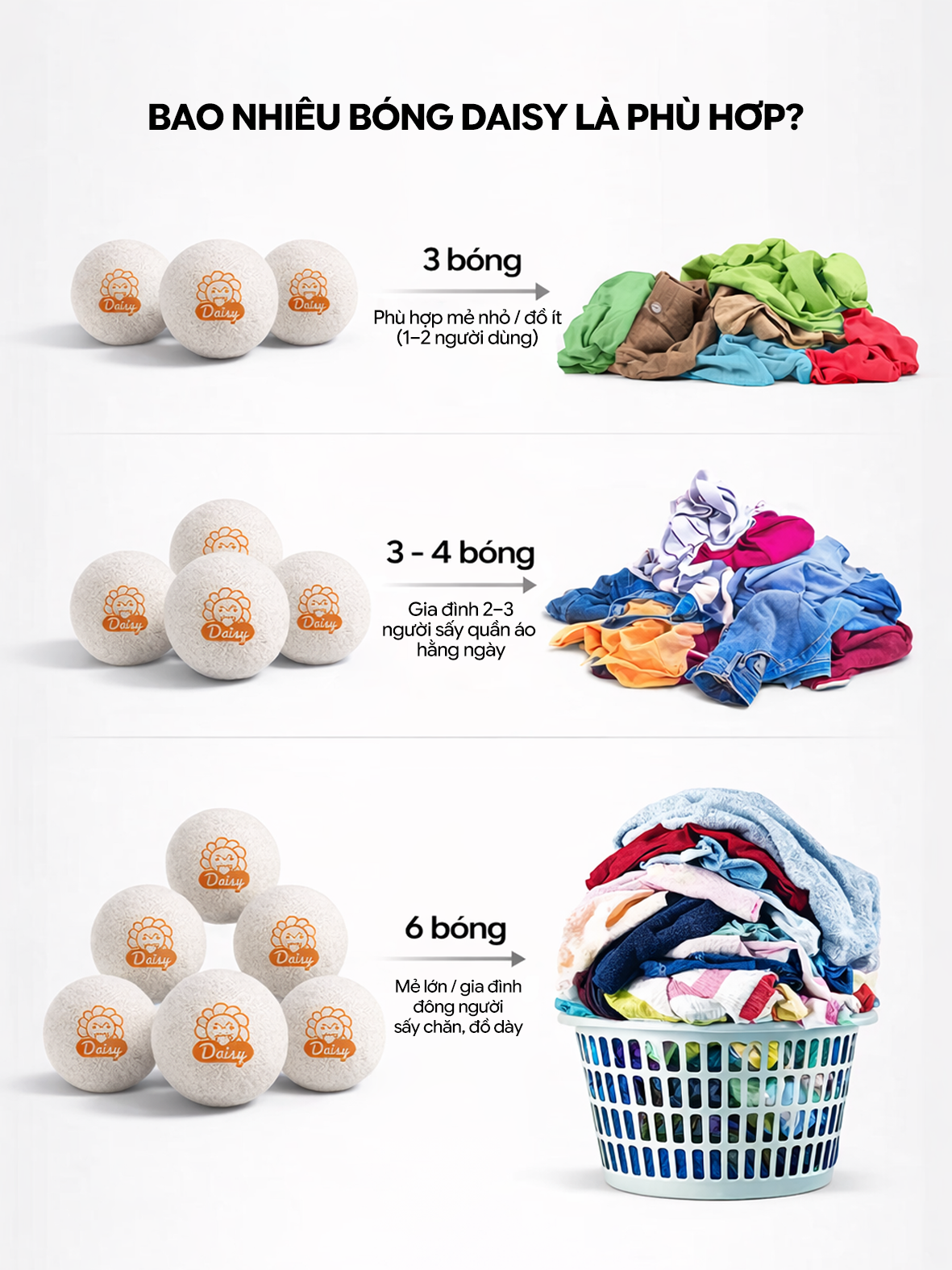Product Bóng sấy quần áo Daisy