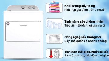 Product Máy sấy thông hơi Whirlpool 15 Kg 3LWED4815FW0