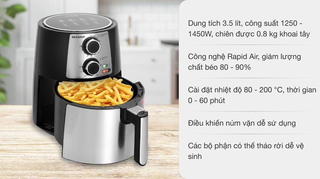 Product Nồi chiên không dầu Sharp KF-AF42MV-ST 3.5 lít